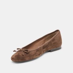 Ritla Wide Dk Brown Suede Ballet Flats / Dolce Vita