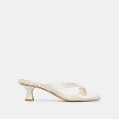 Brevel Wide True White Satin Heels / Dolce Vita