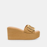 Jilian Wide Mocha Raffia Wedges / Dolce Vita