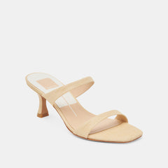 Genora Wide Lt Natural Woven Raffia Heels / Dolce Vita