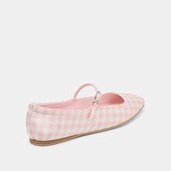 Reyes X Byrdie Golf Pink Plaid Gingham Wide Ballet Flats / Dolce Vita