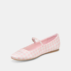 Reyes X Byrdie Golf Pink Plaid Gingham Wide Ballet Flats / Dolce Vita