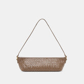 Savaii Brown Woven Leather Shoulder Bag / Dolce Vita