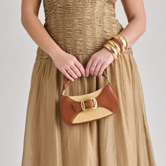 Nuala Raffia Saddle Stella Handbag / Dolce Vita