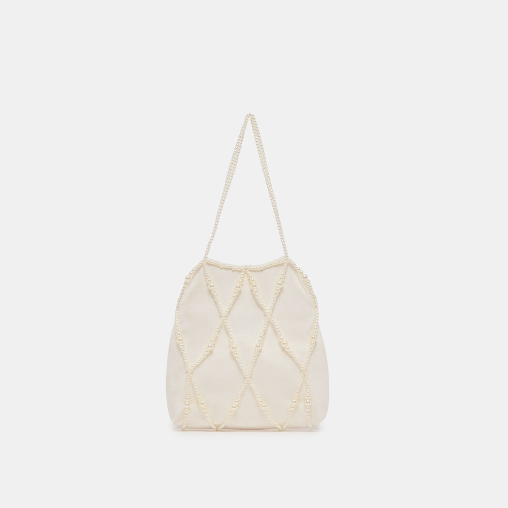 Serilda Ivory Satin Handbag / Dolce Vita