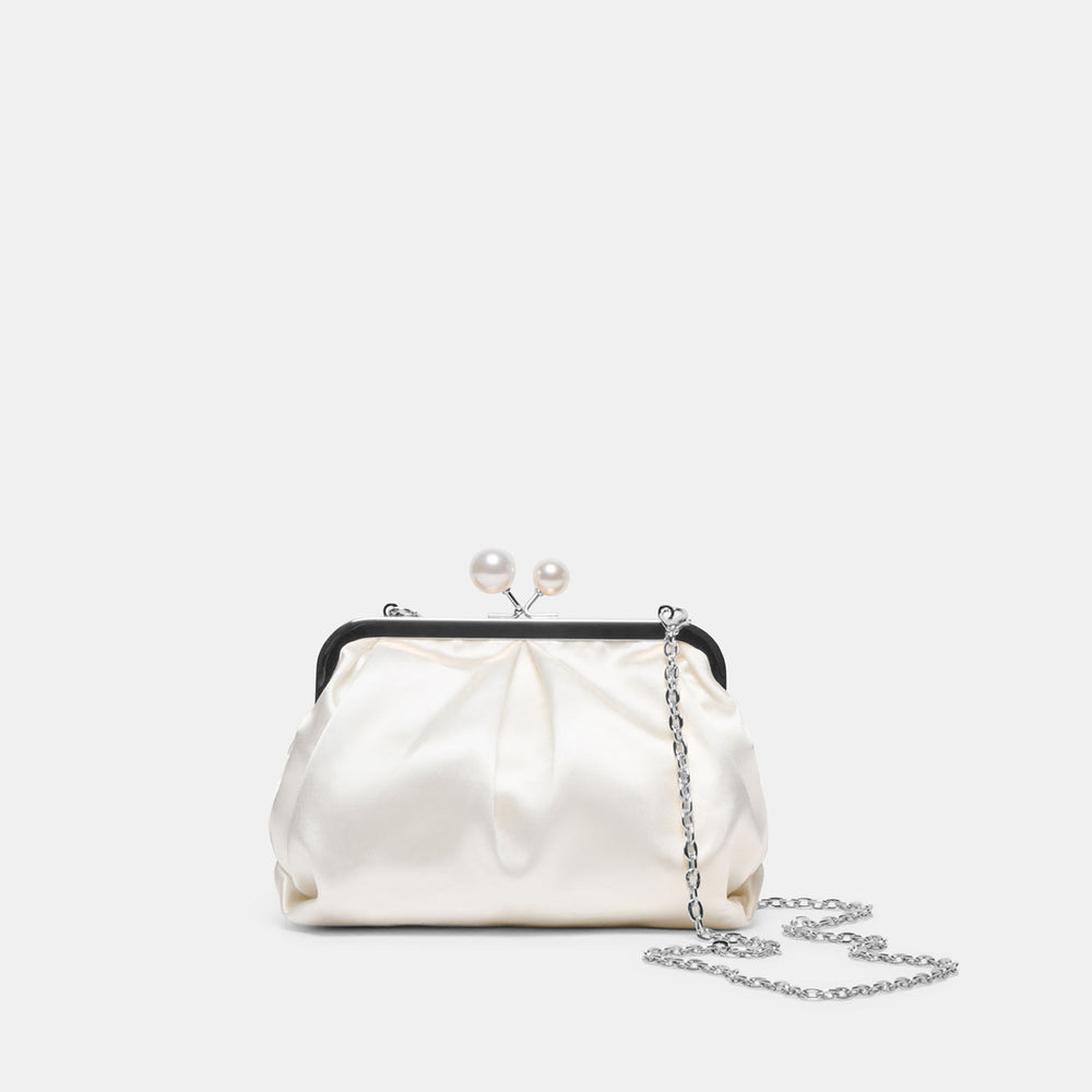 Kendall White Satin Clutch / Dolce Vita