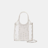 SYLVENE PEARL White Mesh Removable Crossbody Handbag / Dolce Vita