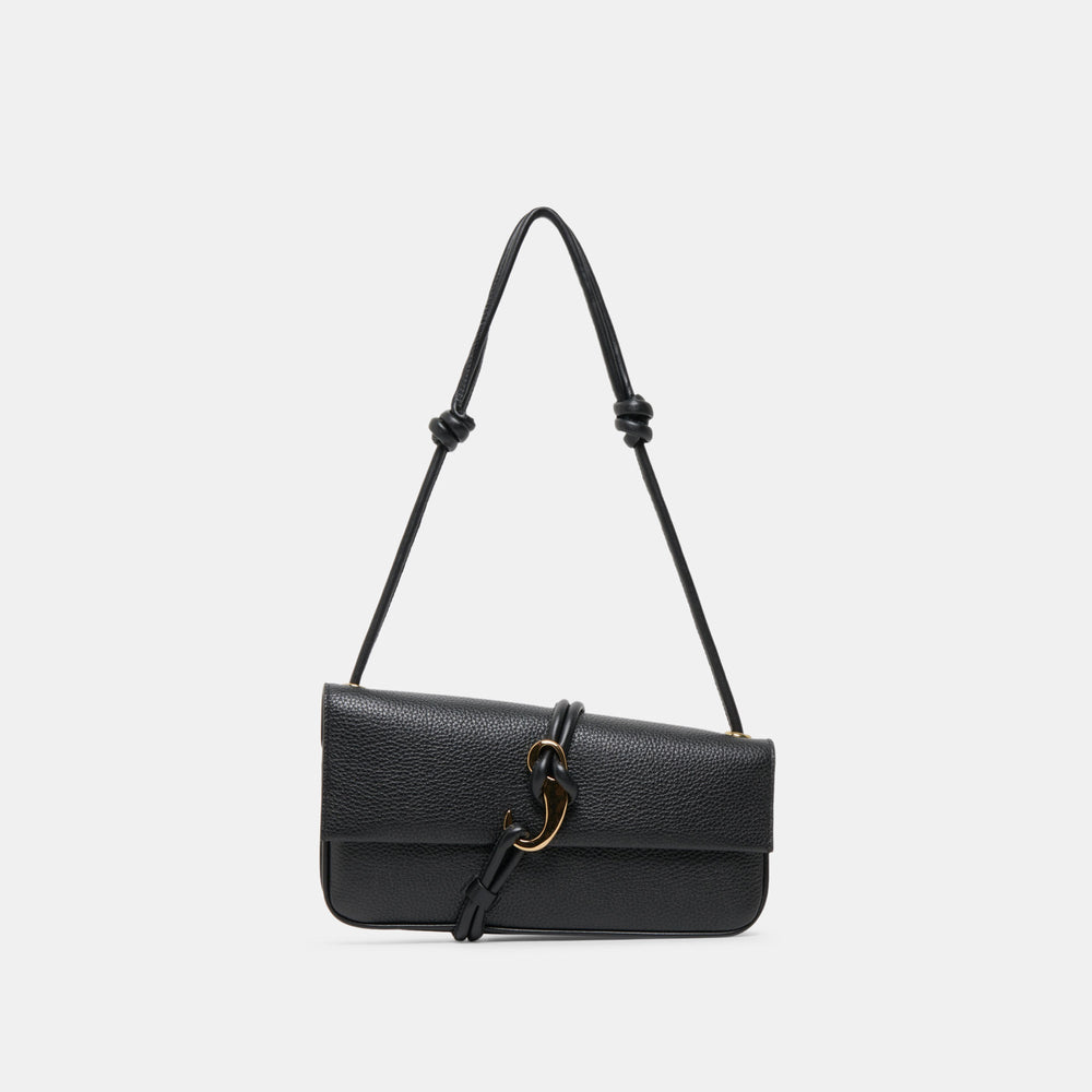 ALICE Black Leather Shoulder Bag / Dolce Vita