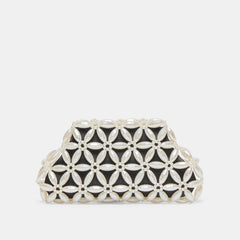 Marlow Black Satin Pearl Clutch / Dolce Vita