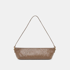 Savaii Brown Woven Leather Shoulder Bag / Dolce Vita
