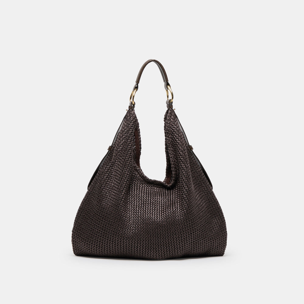 Miriel Chocolate Raffia Tote / Dolce Vita