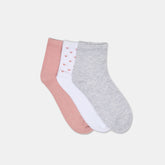 3-Pack Sweet Heart White Pink Anklet Socks / Dolce Vita