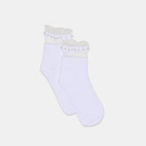 Sheer Ruffle White Pearl Anklet Socks / Dolce Vita