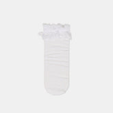 Lace Ruffle White Crew Socks / Dolce Vita