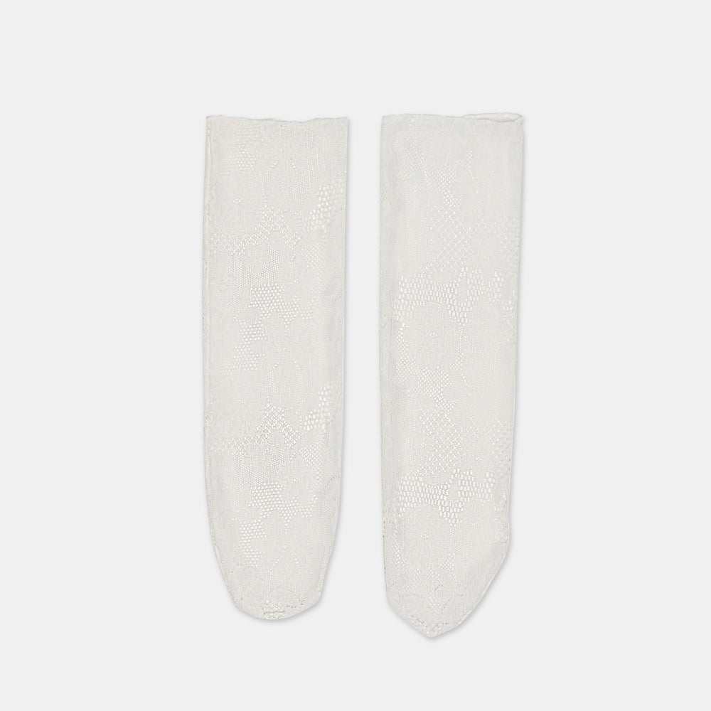 Floral Lace White Slouch Socks / Dolce Vita
