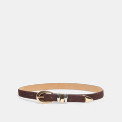 Mixed Metal Mahogany Buckle Belt / Dolce Vita