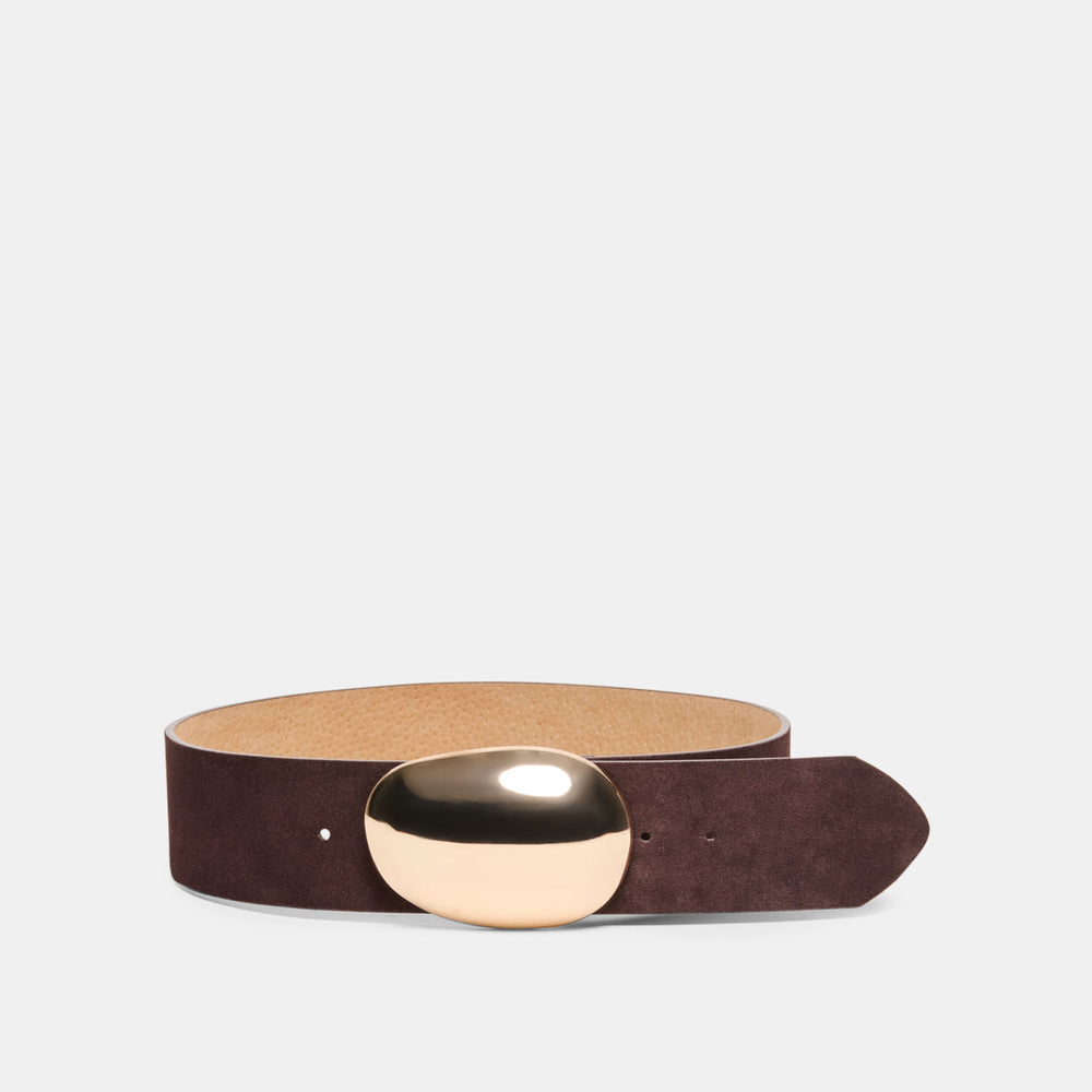 Bubble Mahogany Gold Buckle Belt / Dolce Vita