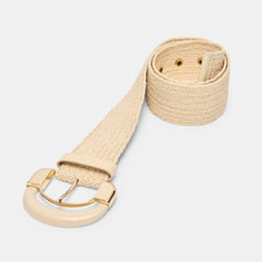 Raffia Oversized Buckle Natural Raffia Belt / Dolce Vita