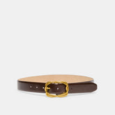 Braided Mahogany Gold Buckle Belt / Dolce Vita