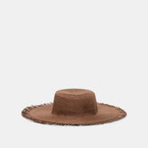 Floppy Dark Brown Sunhat with Ribbon and Frayed Edge / Dolce Vita