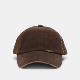 Distressed Dark Brown Baseball Cap with Embroidery / Dolce Vita