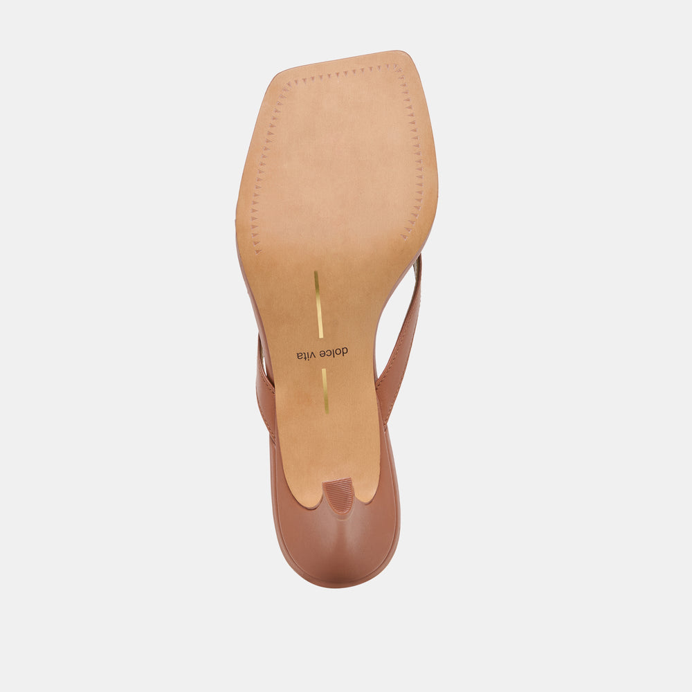 Ramia Cognac Leather Heels / Dolce Vita