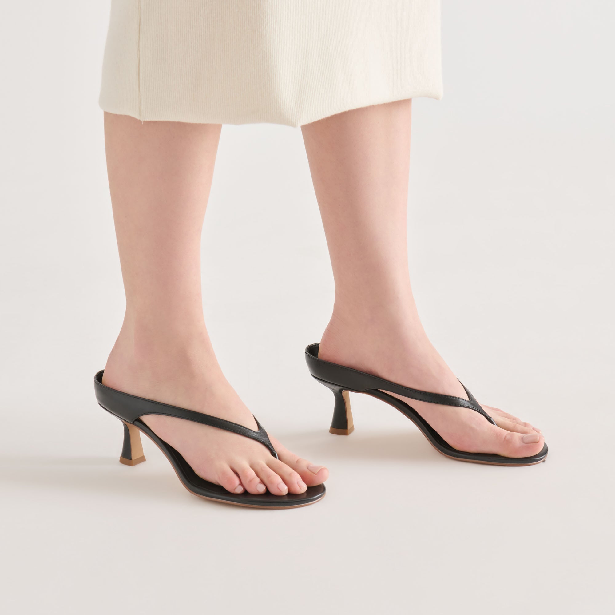 Doreen Black Leather Heels / Dolce Vita