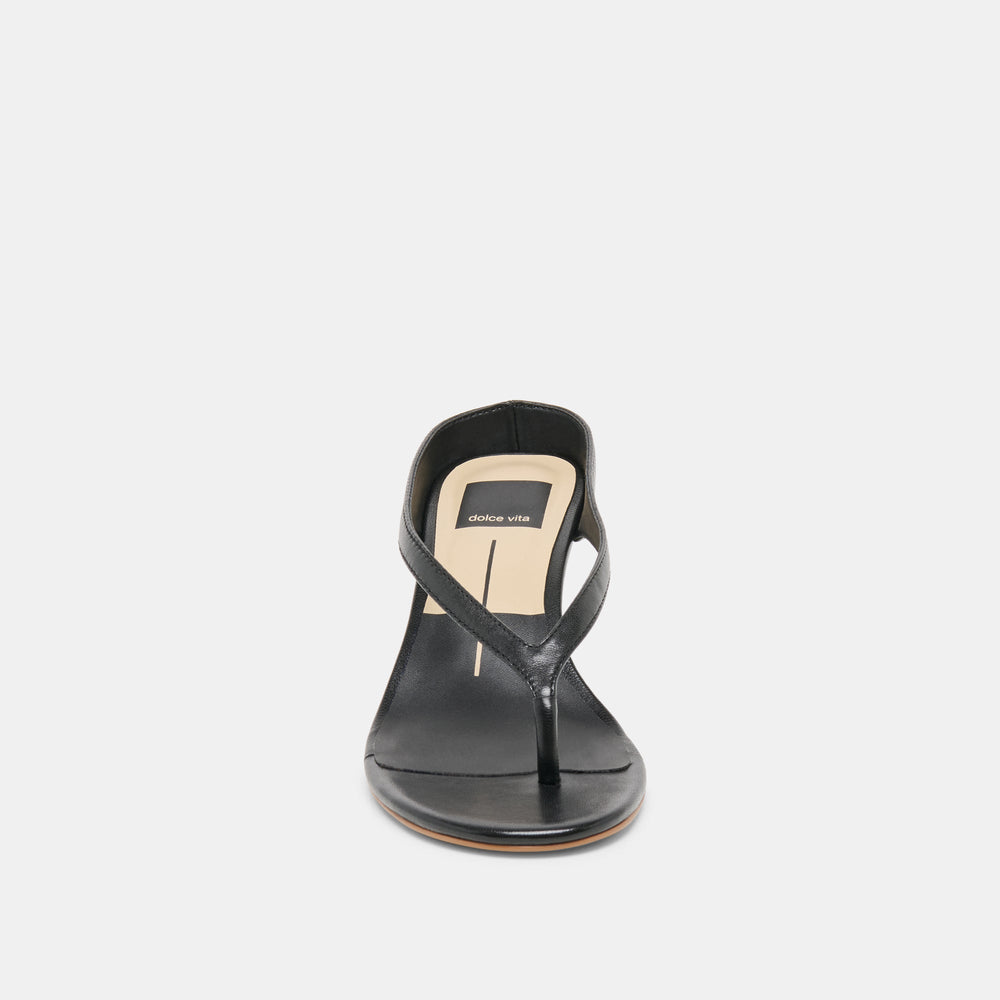 Doreen Black Leather Heels / Dolce Vita