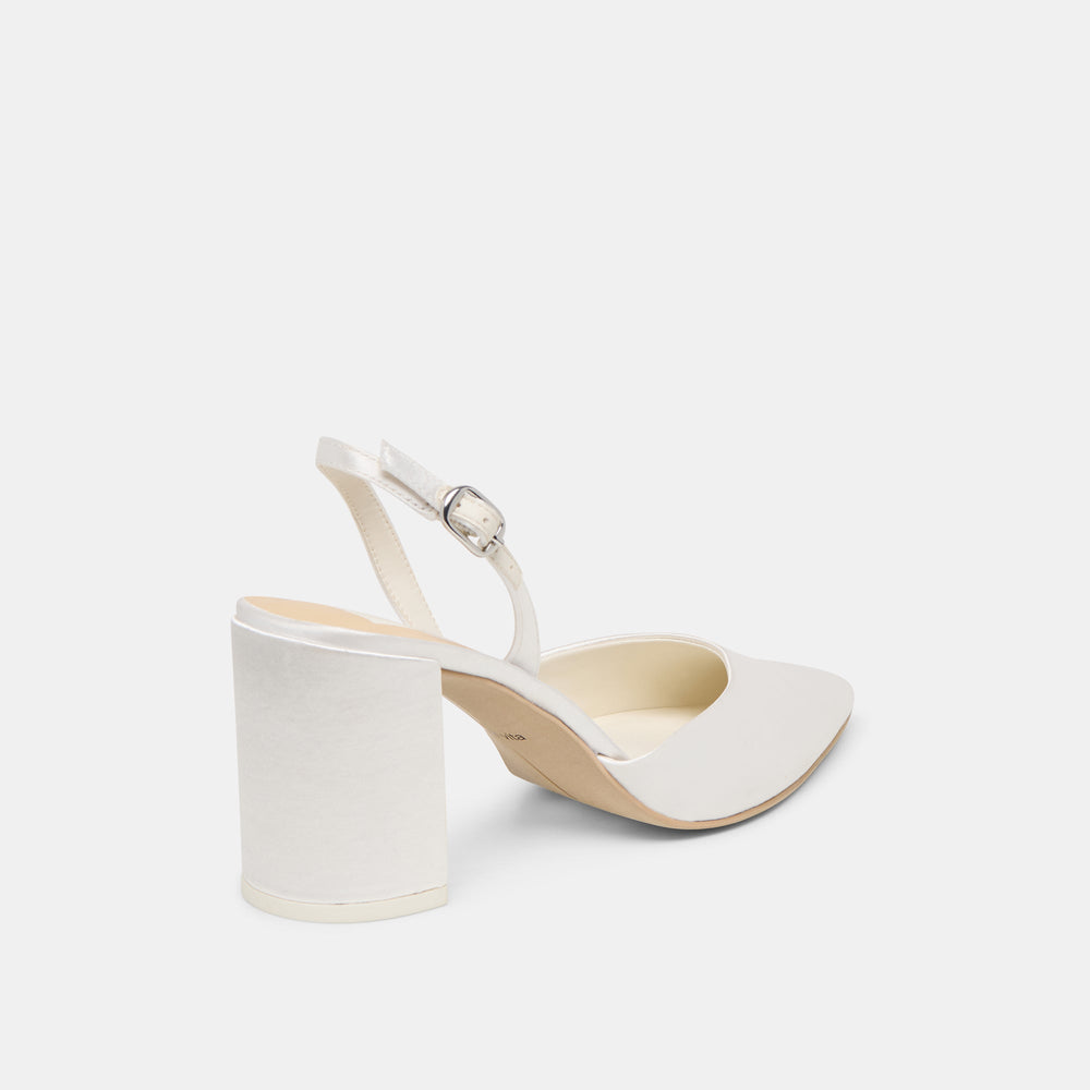 Carel True White Satin High Heels / Dolce Vita