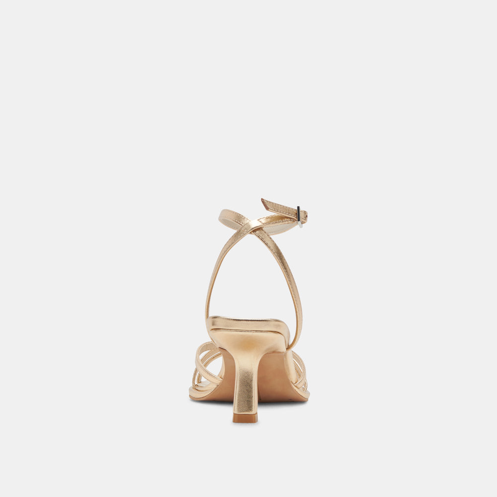 Manji Light Gold Metallic Leather Heels / Dolce Vita