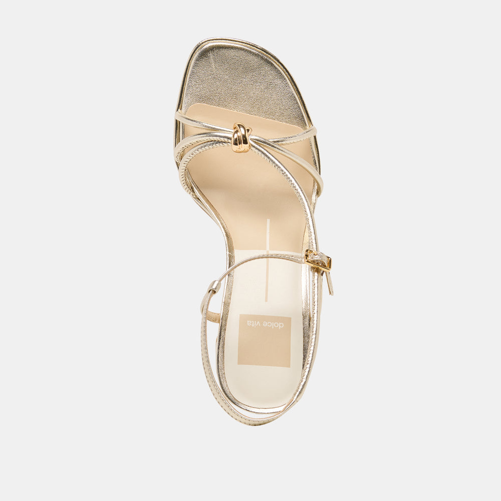 Odete Gold Leather Heels / Dolce Vita
