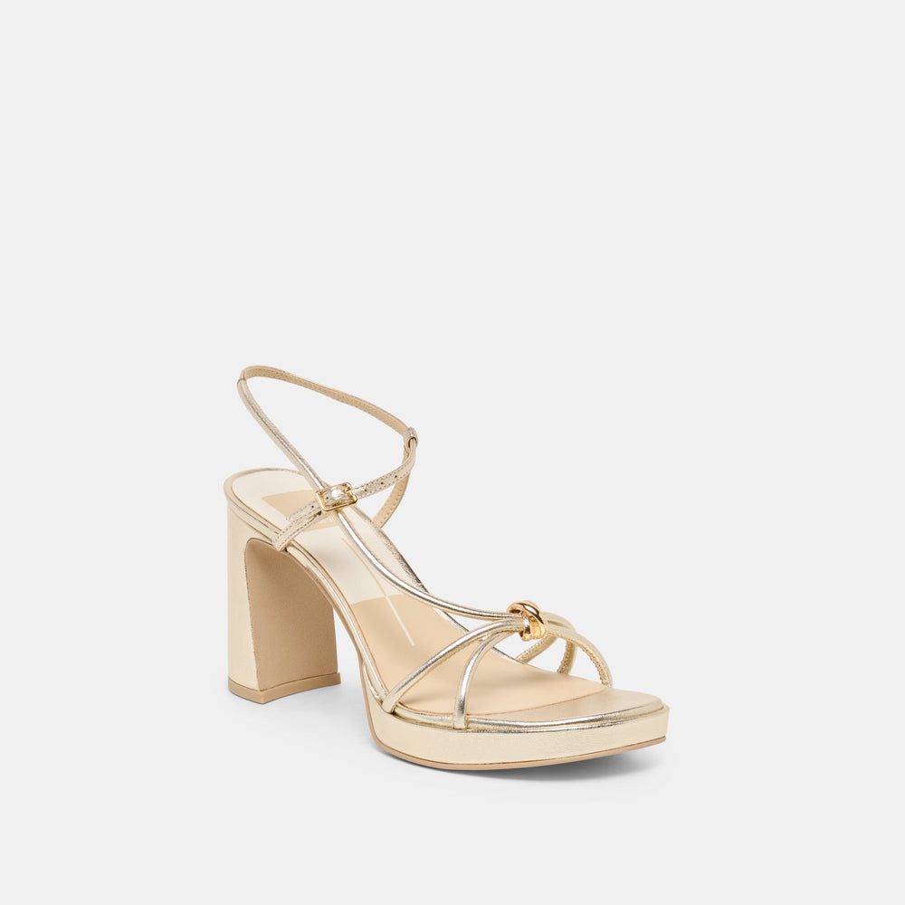 Odete Gold Leather Heels / Dolce Vita