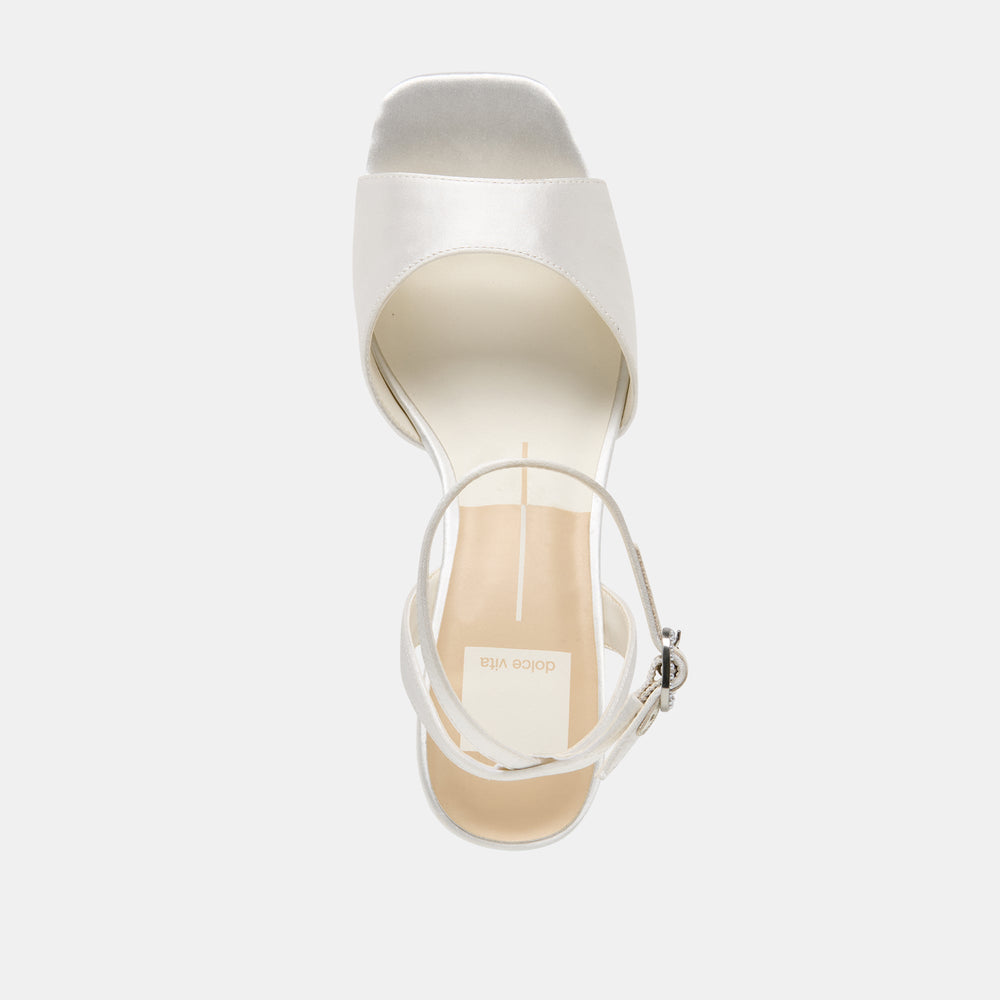 Felica White Satin Heels / Dolce Vita