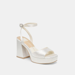 Felica White Satin Heels / Dolce Vita