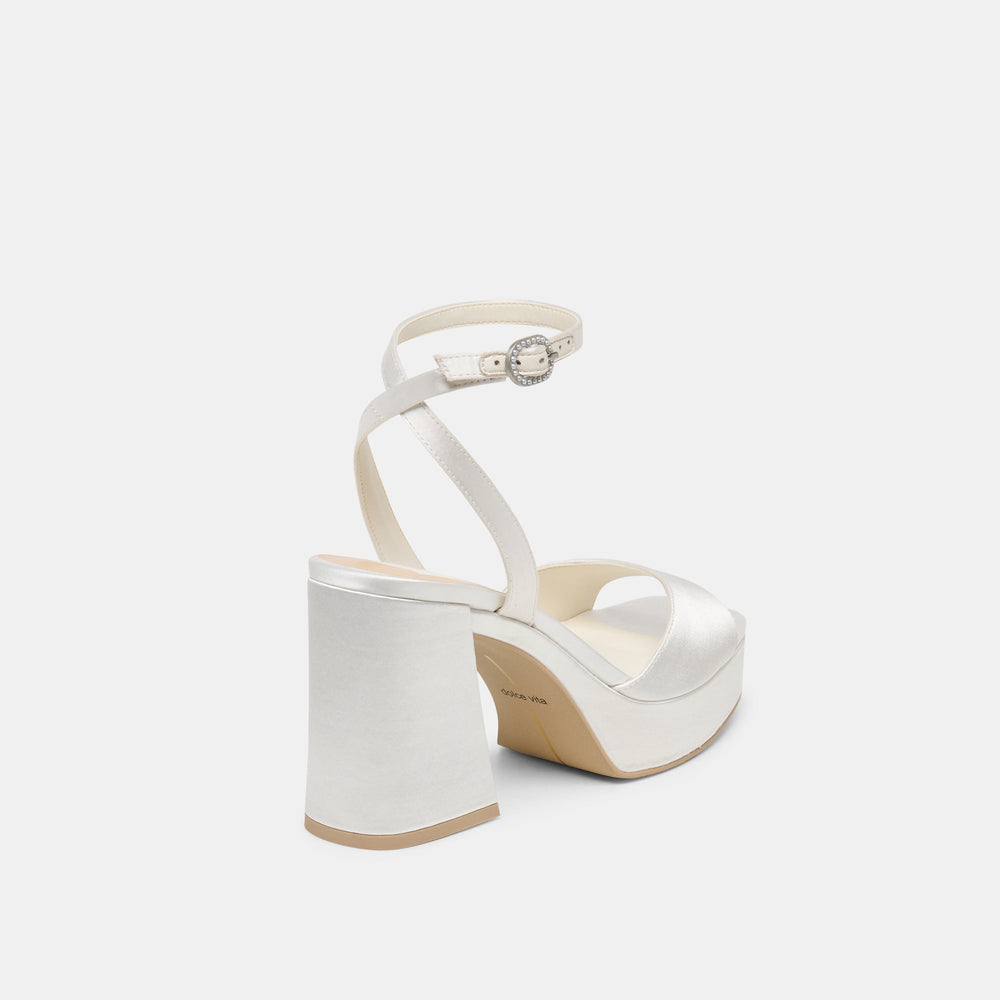 Felica White Satin Heels / Dolce Vita