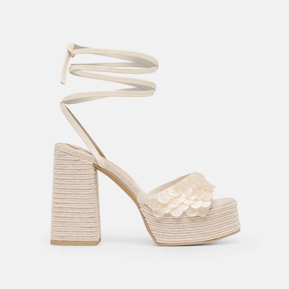 Dorthy Confetti Ivory Leather Heels / Dolce Vita