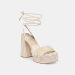 Dorthy Confetti Ivory Leather Heels / Dolce Vita