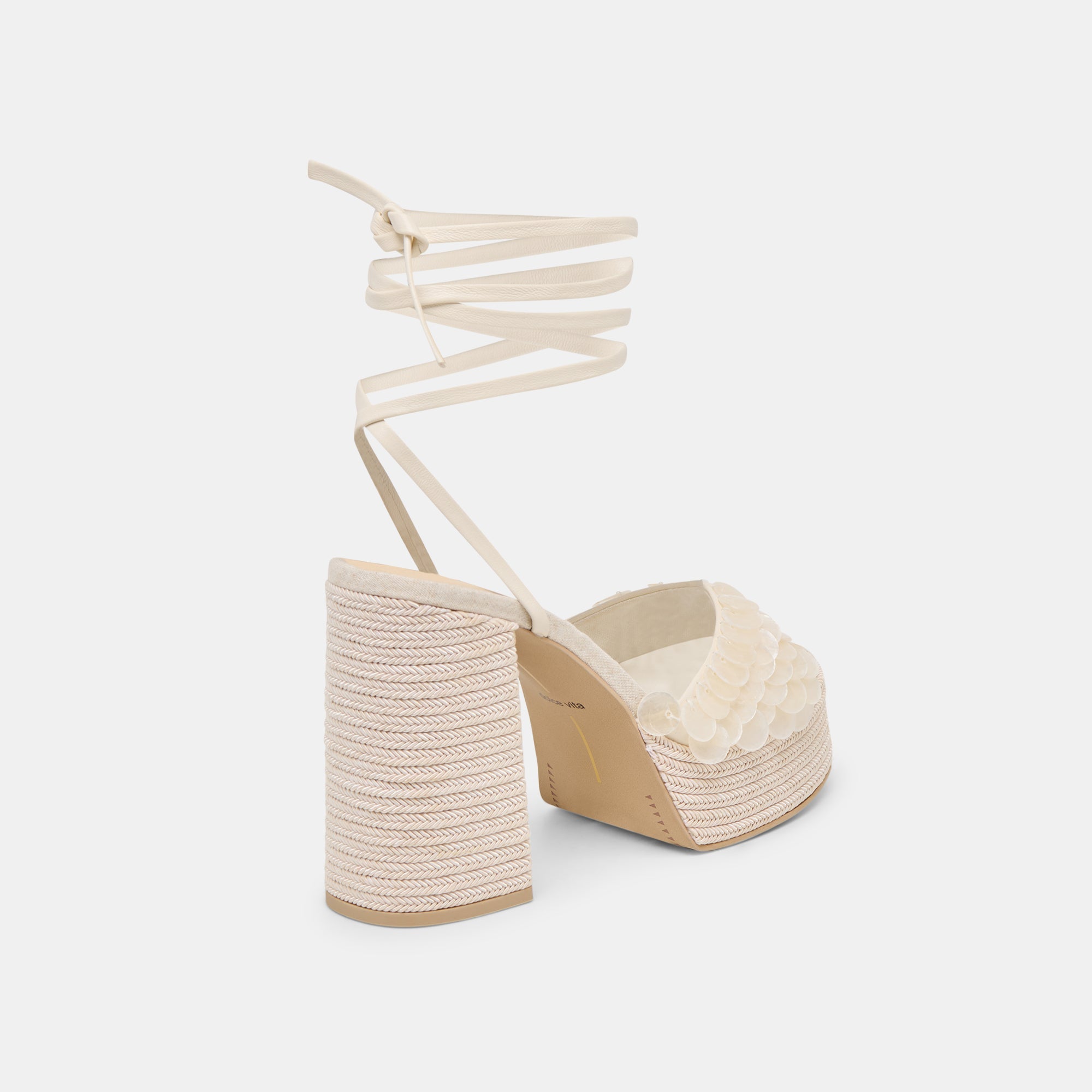 Dorthy Confetti Ivory Leather Heels / Dolce Vita