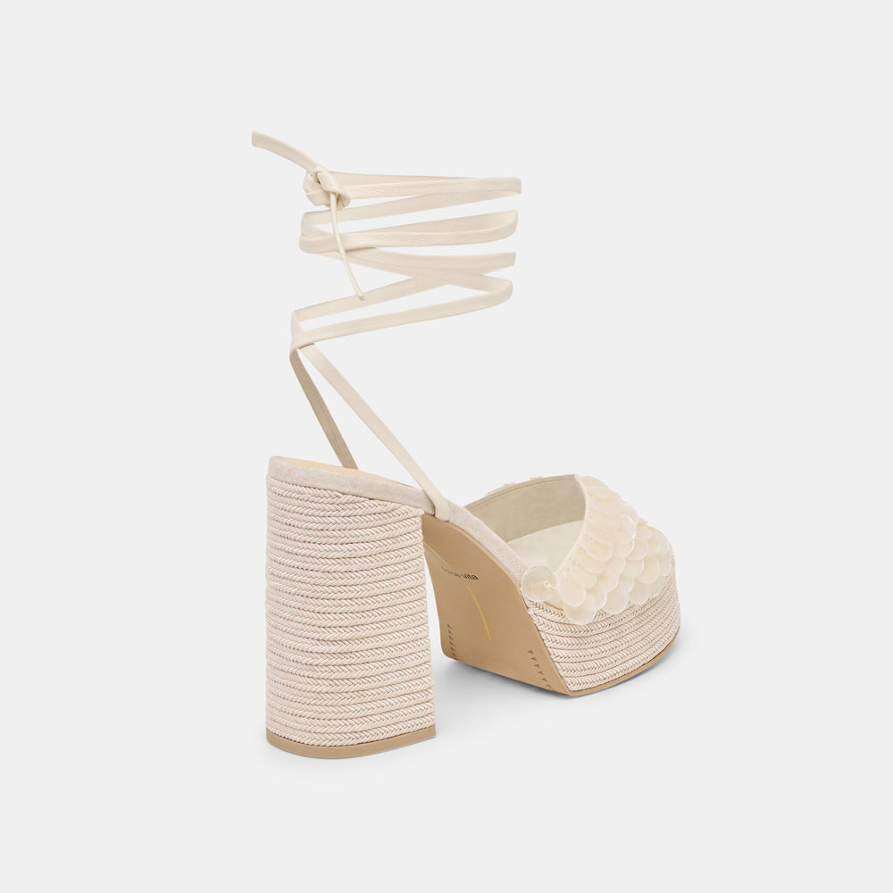 Dorthy Confetti Ivory Leather Heels / Dolce Vita