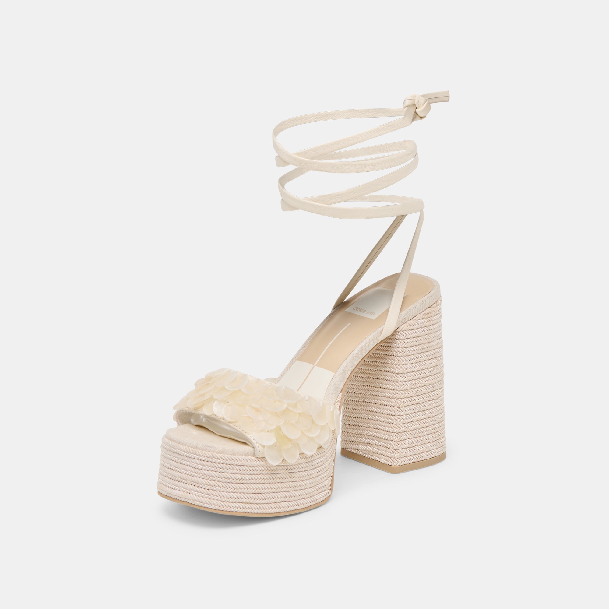 Dorthy Confetti Ivory Leather Heels / Dolce Vita