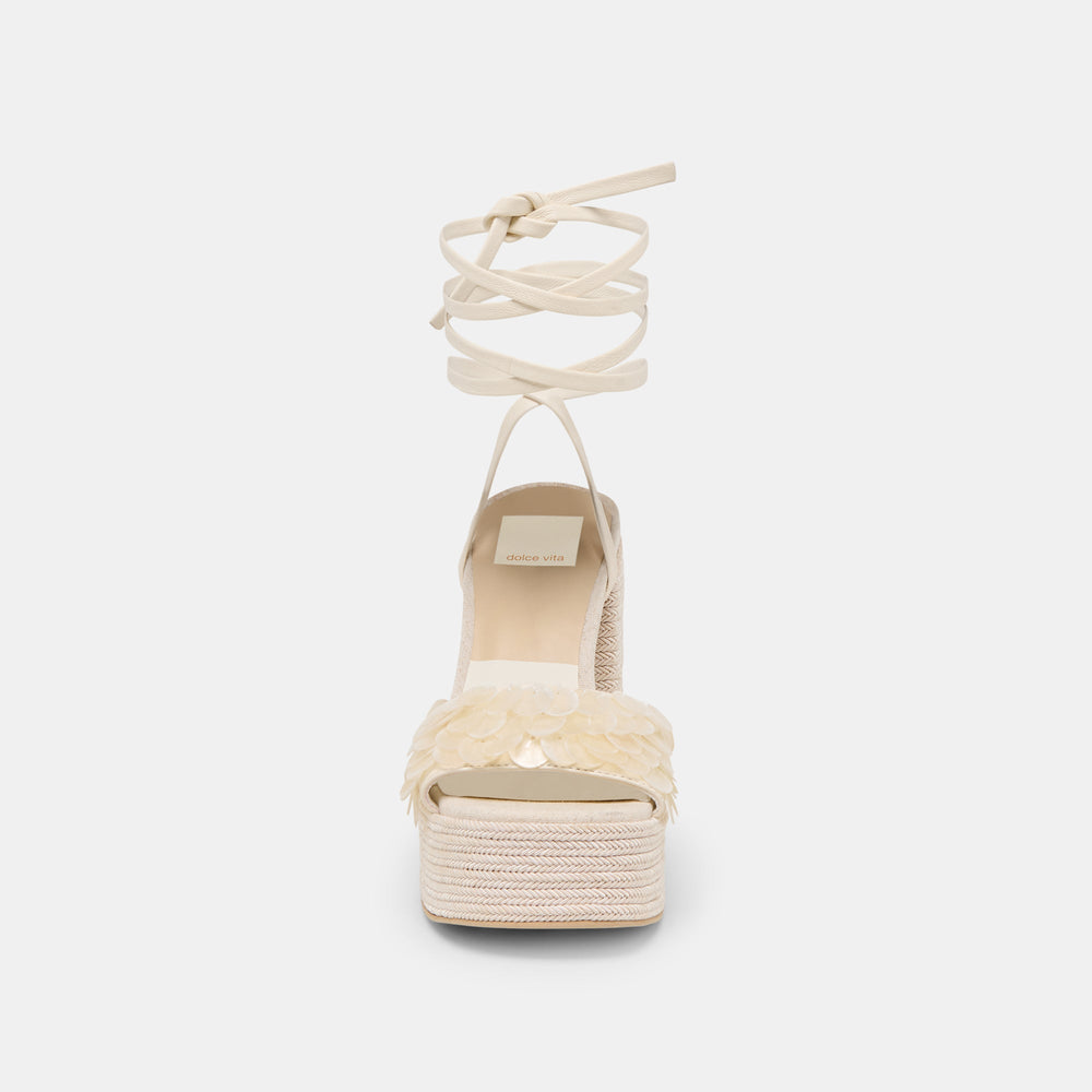 Dorthy Confetti Ivory Leather Heels / Dolce Vita