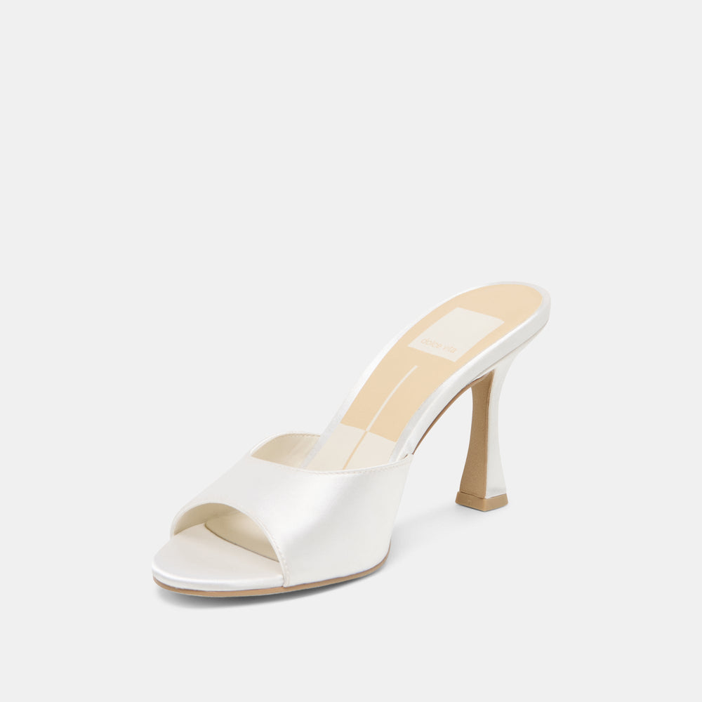 Rosha True White Satin Heels / Dolce Vita