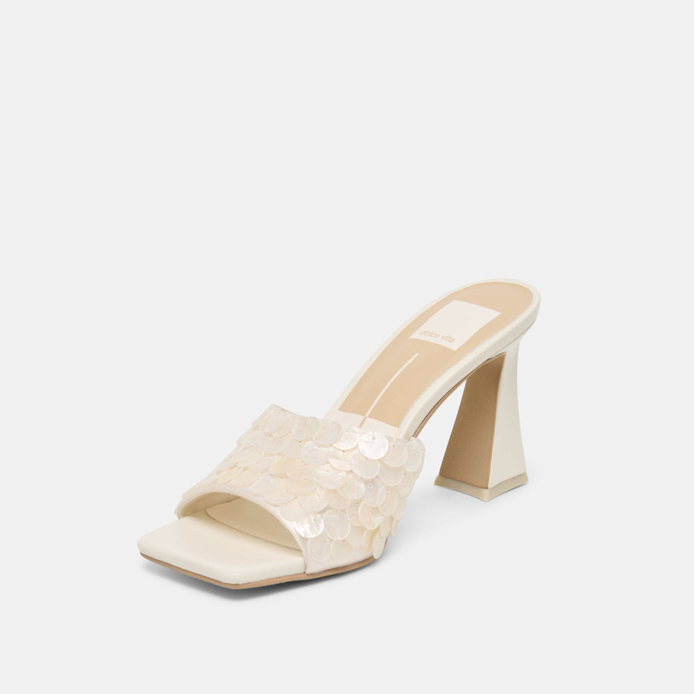 Nandy Confetti Ivory Sequin Heels / Dolce Vita