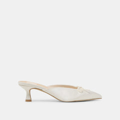 Cleo Off White Satin Heels / Dolce Vita