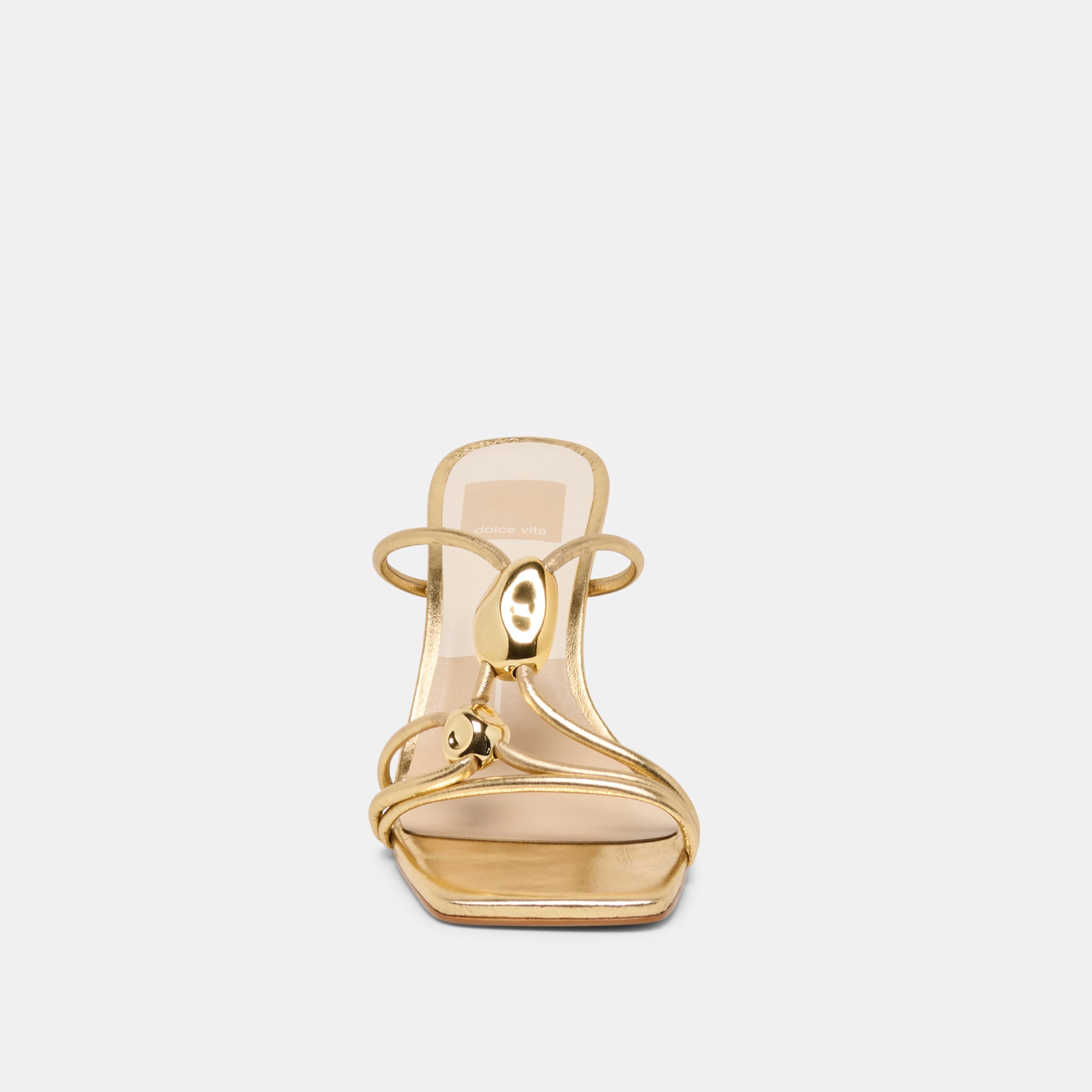 Alayna Gold Leather Heels / Dolce Vita