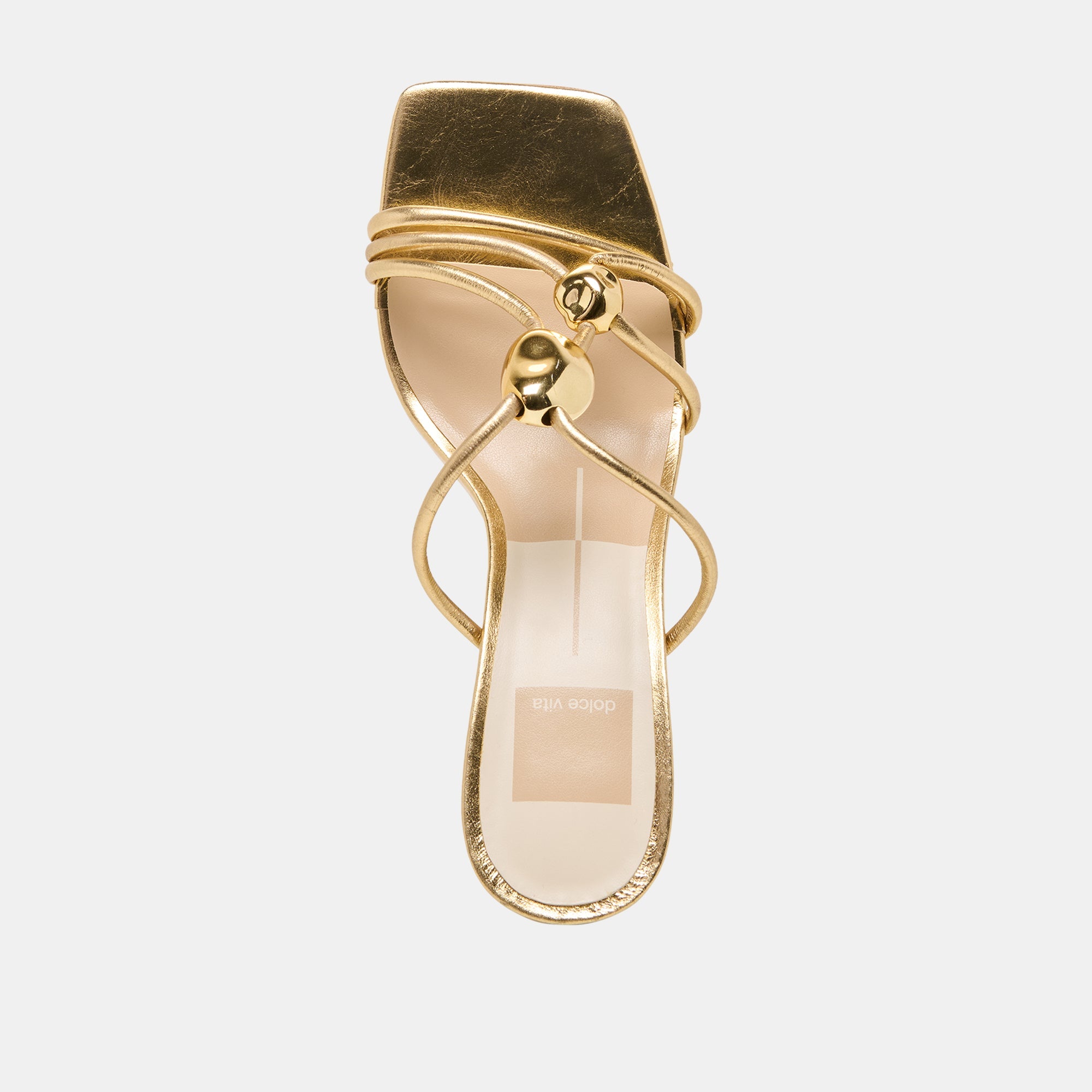Alayna Gold Leather Heels / Dolce Vita