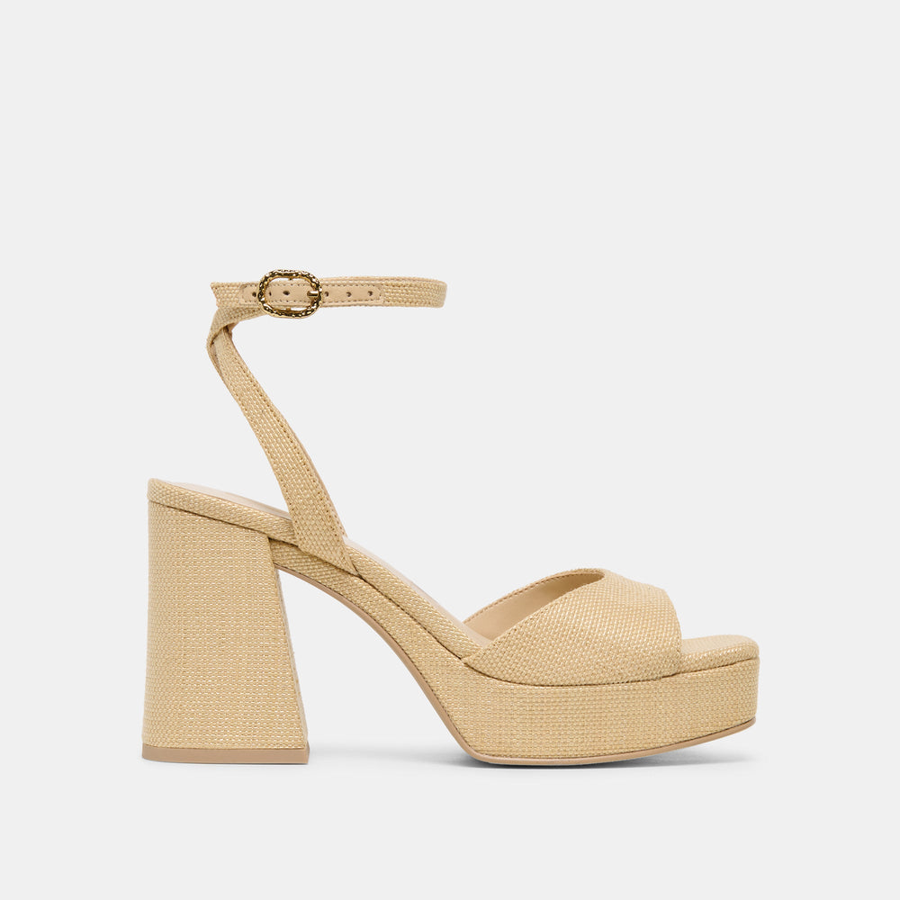 Felica Natural Raffia Heels / Dolce Vita
