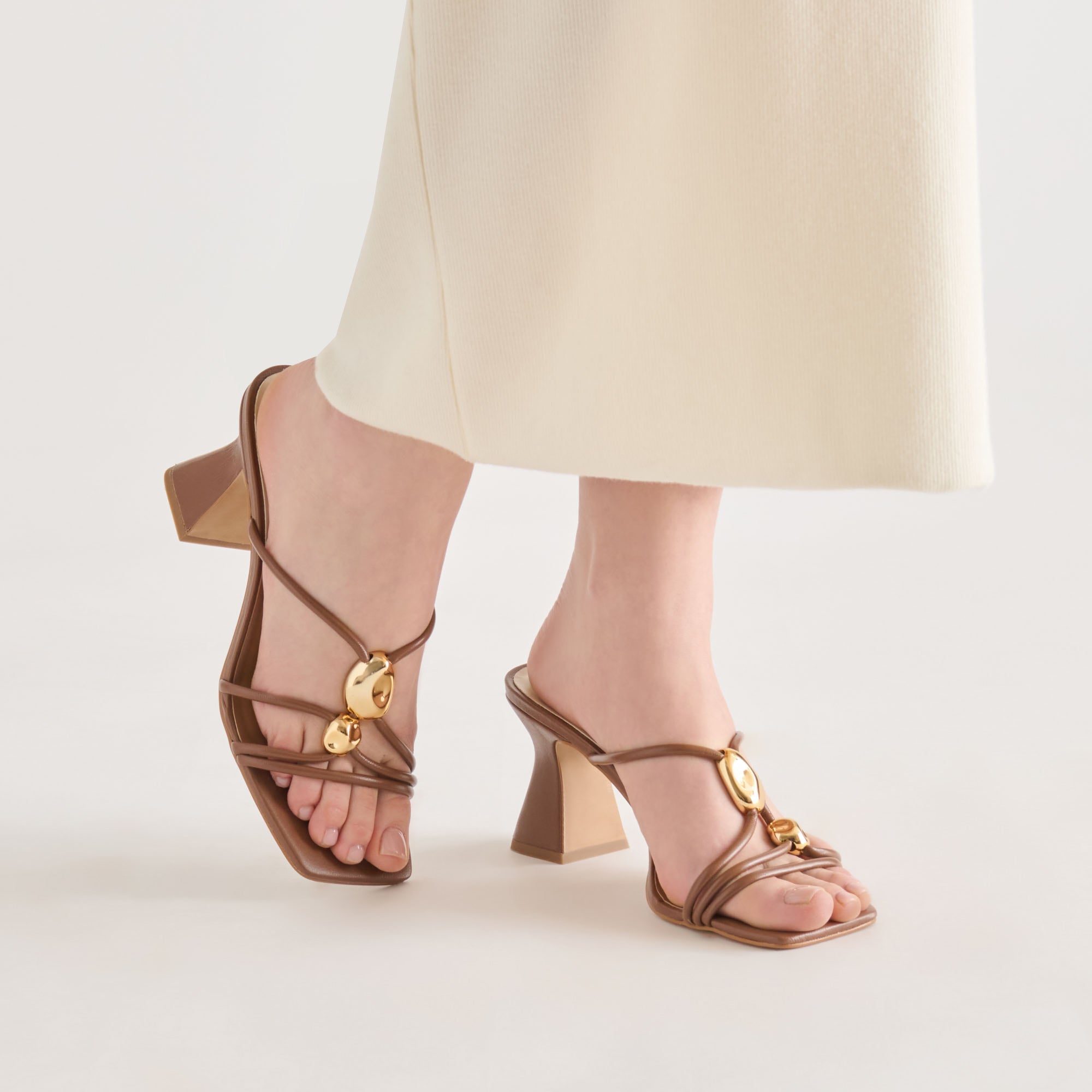 Alayna Cognac Leather Heels / Dolce Vita