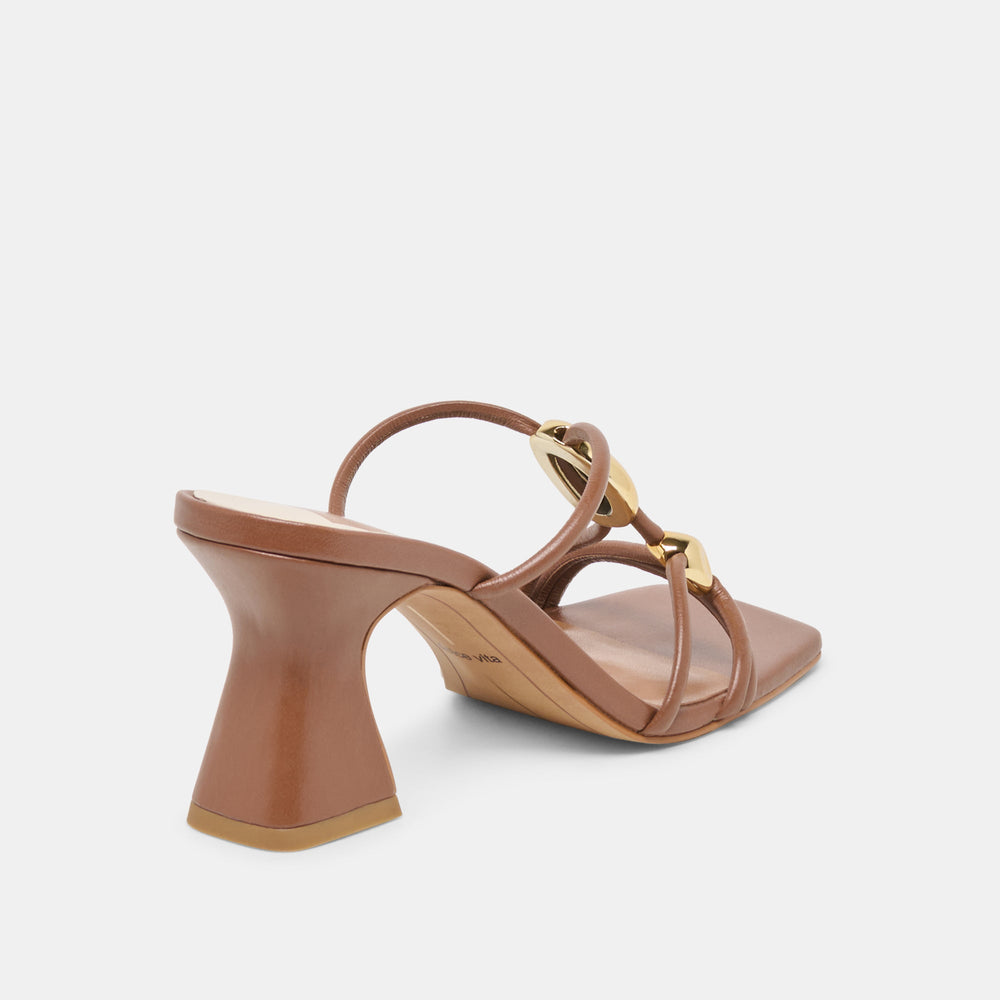 Alayna Cognac Leather Heels / Dolce Vita