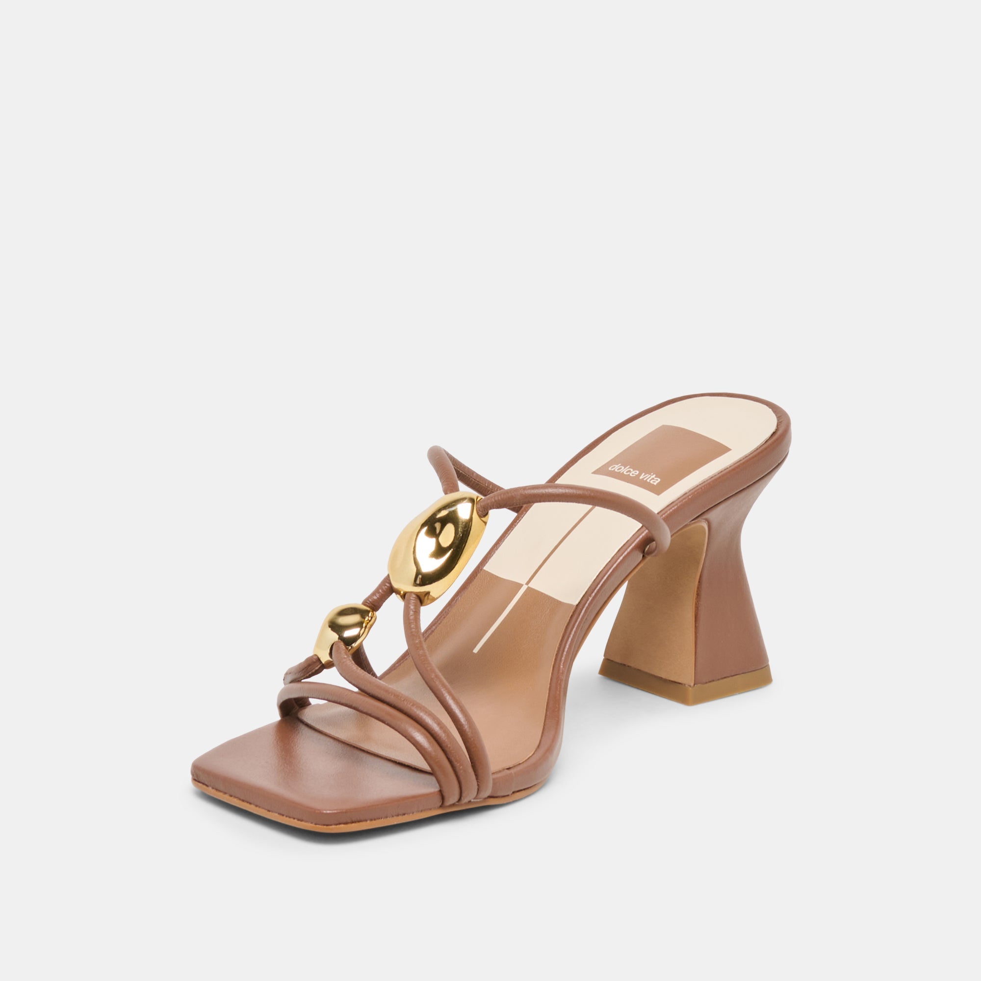 Alayna Cognac Leather Heels / Dolce Vita